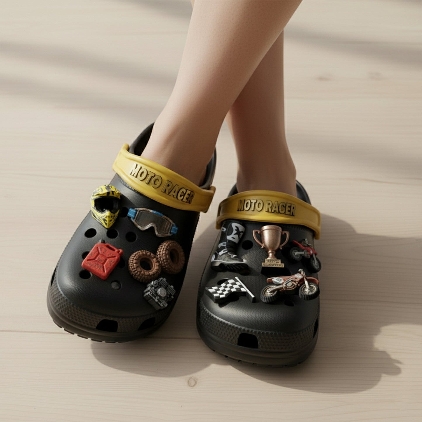 PREMIUM Motocross Racer CLOGS WITH CHARMS LNTH
