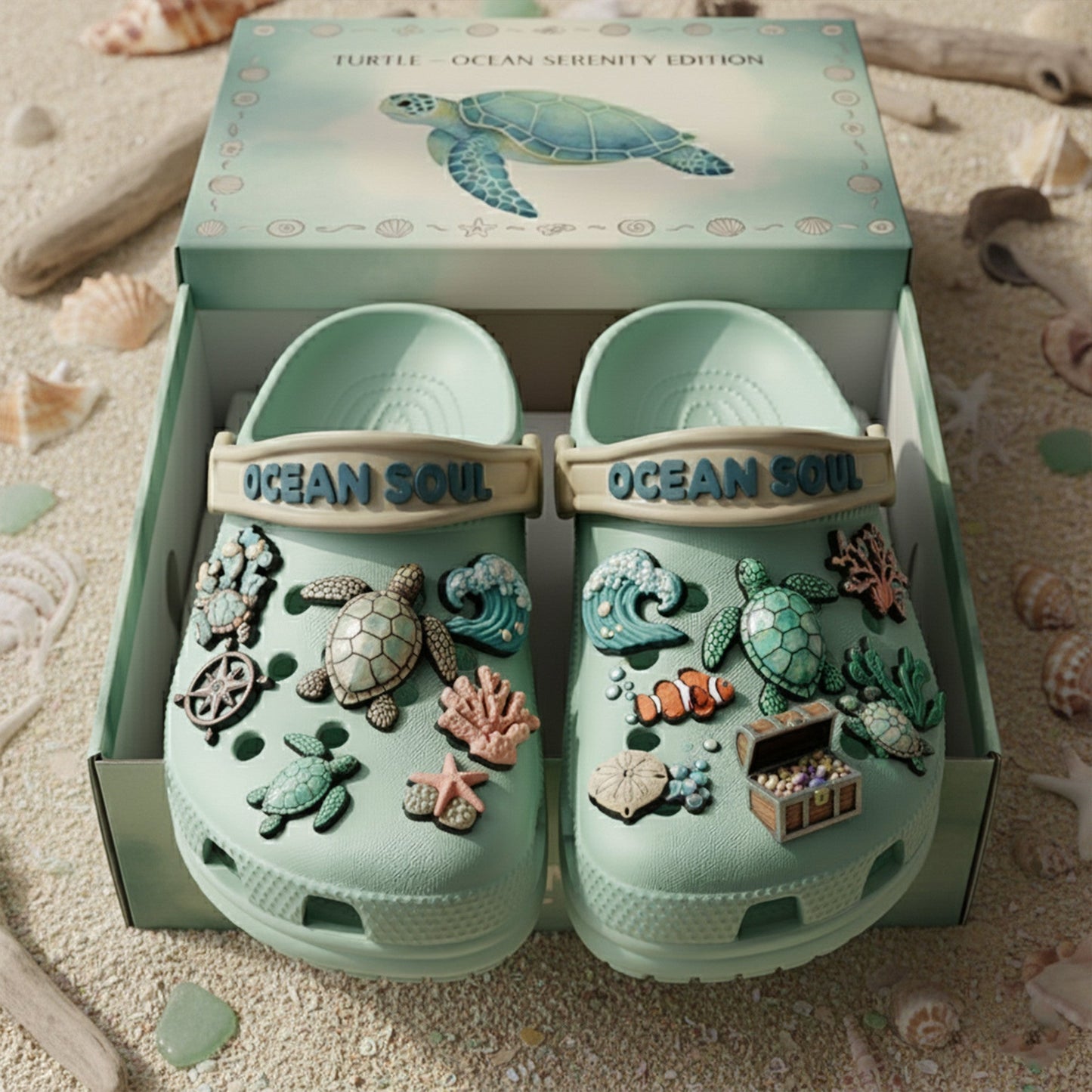 PREMIUM Turtle CLOGS WITH CHARMS LNTH