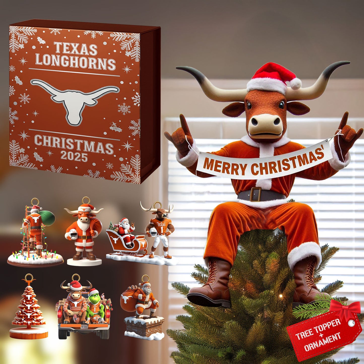 COMBO TLS CHRISTMAS TREE TOPPER WITH ORNAMENT DAT