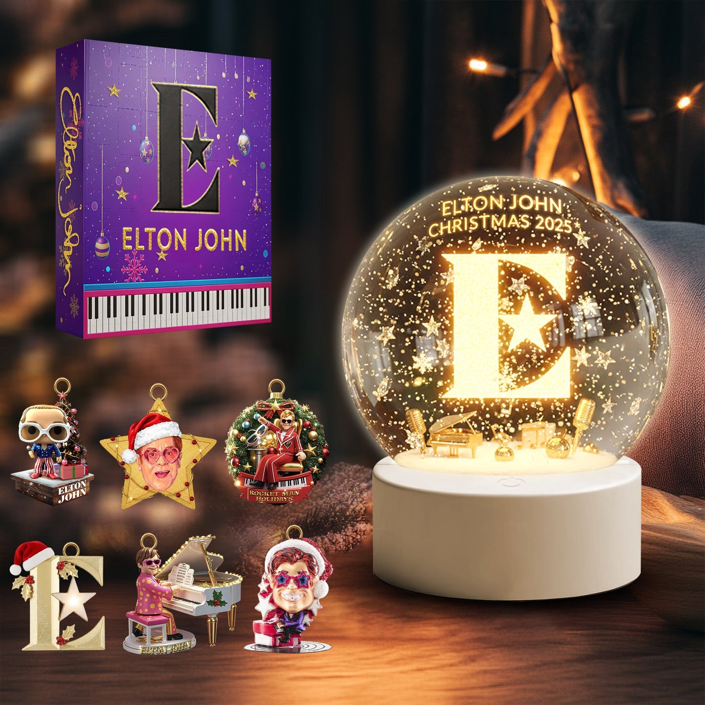 COMBO ETJ CHRISTMAS SNOWBALL LED LIGHT WITH ORNAMENT TNSM
