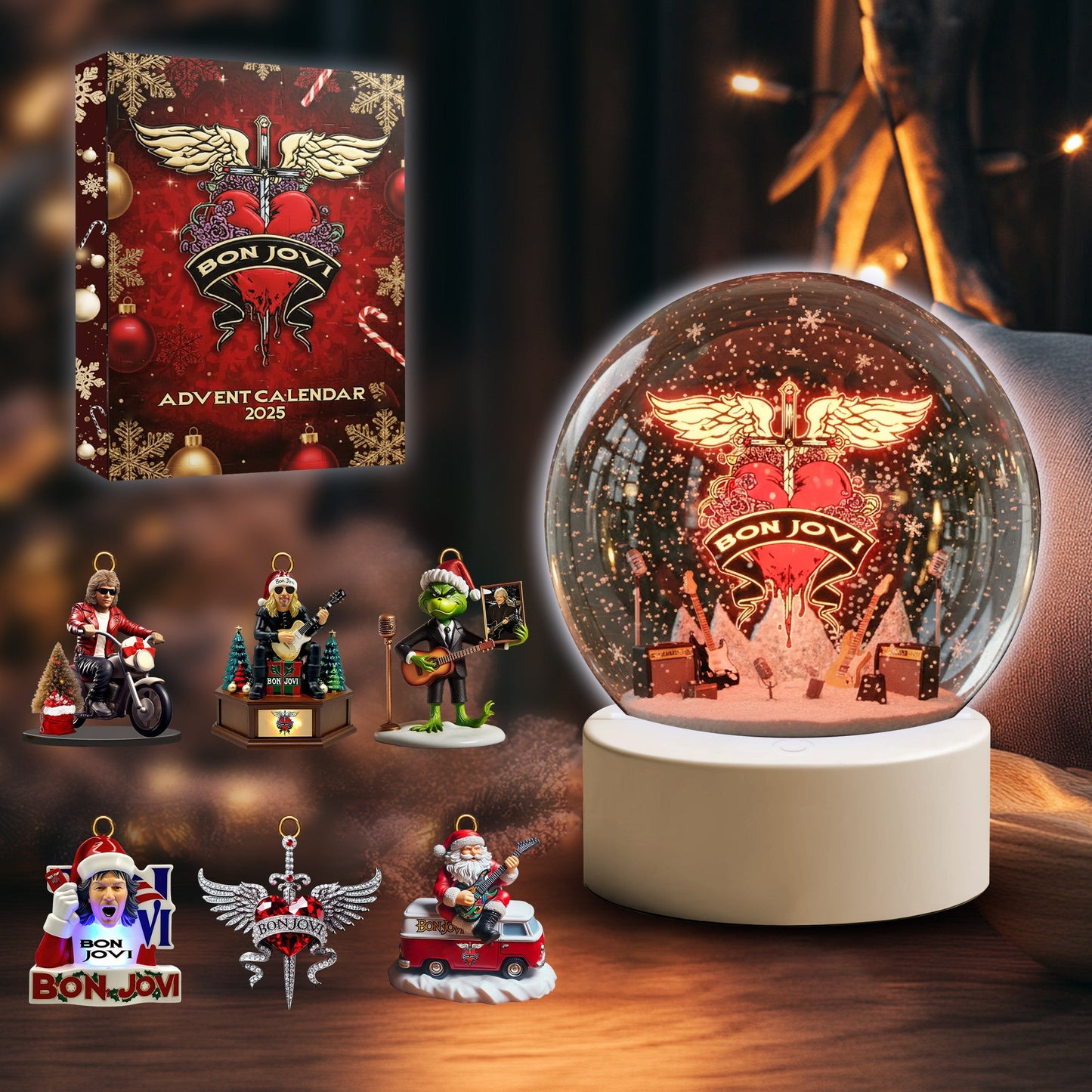 COMBO BJV CHRISTMAS SNOWBALL LED LIGHT WITH ORNAMENT TNSM