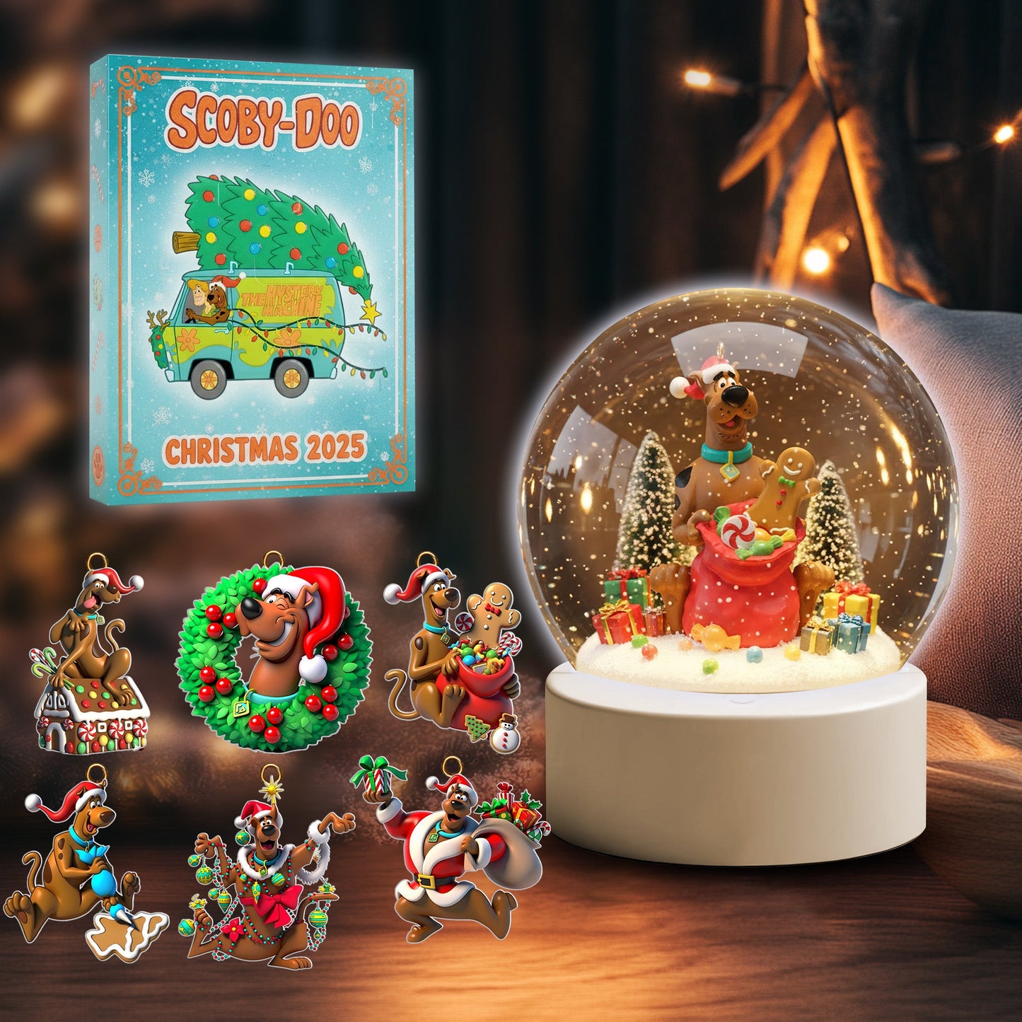 COMBO SCBD CHRISTMAS SNOWBALL LED LIGHT WITH ORNAMENT TNSM