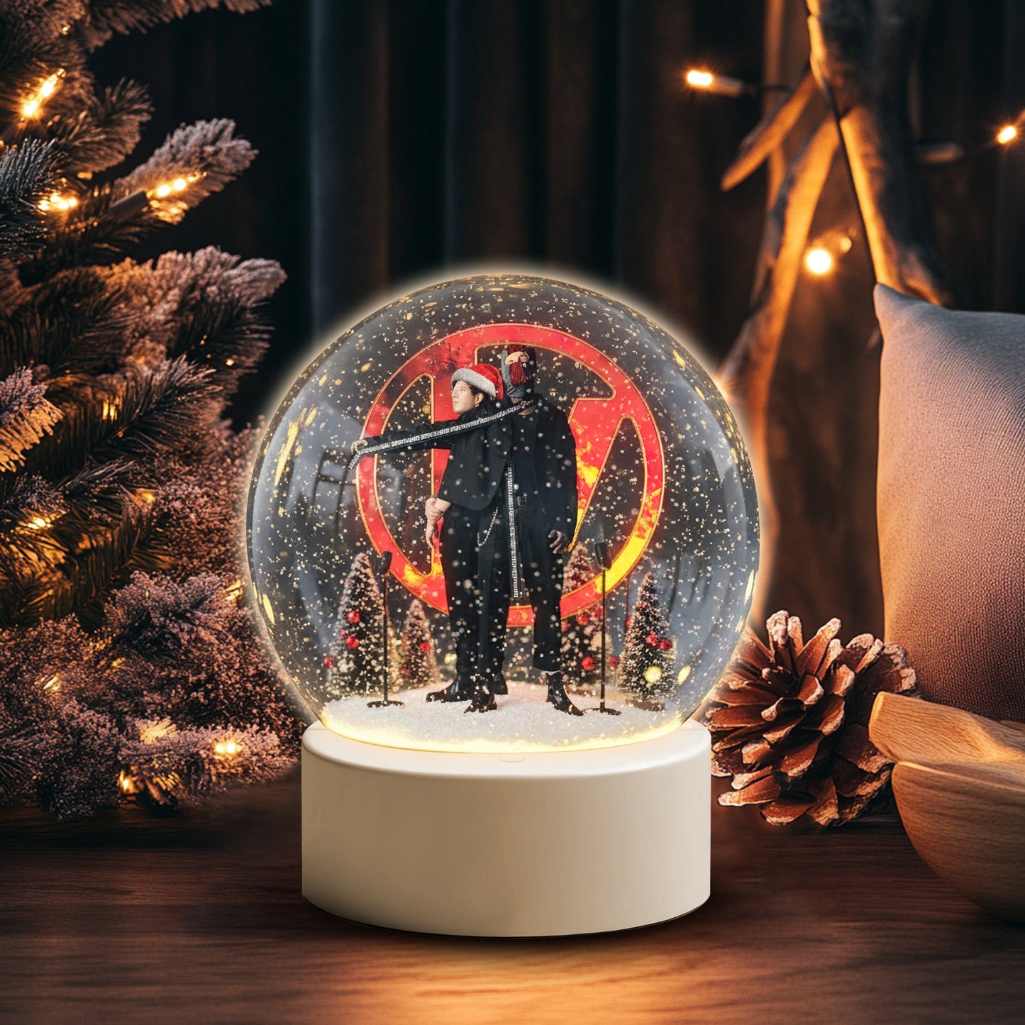 COMBO TOP CHRISTMAS SNOWBALL LED LIGHT WITH ORNAMENT TNSM