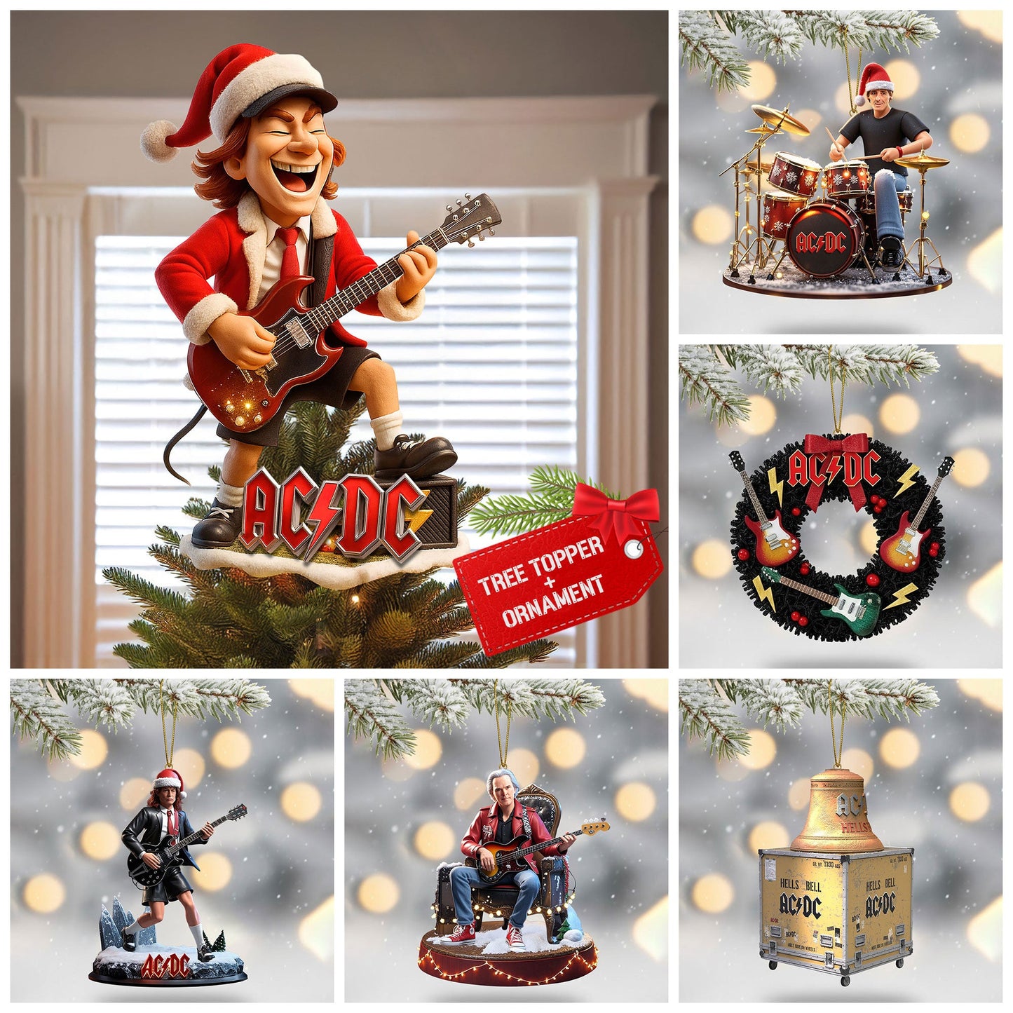 COMBO ACD CHRISTMAS TREE TOPPER WITH ORNAMENT DAT