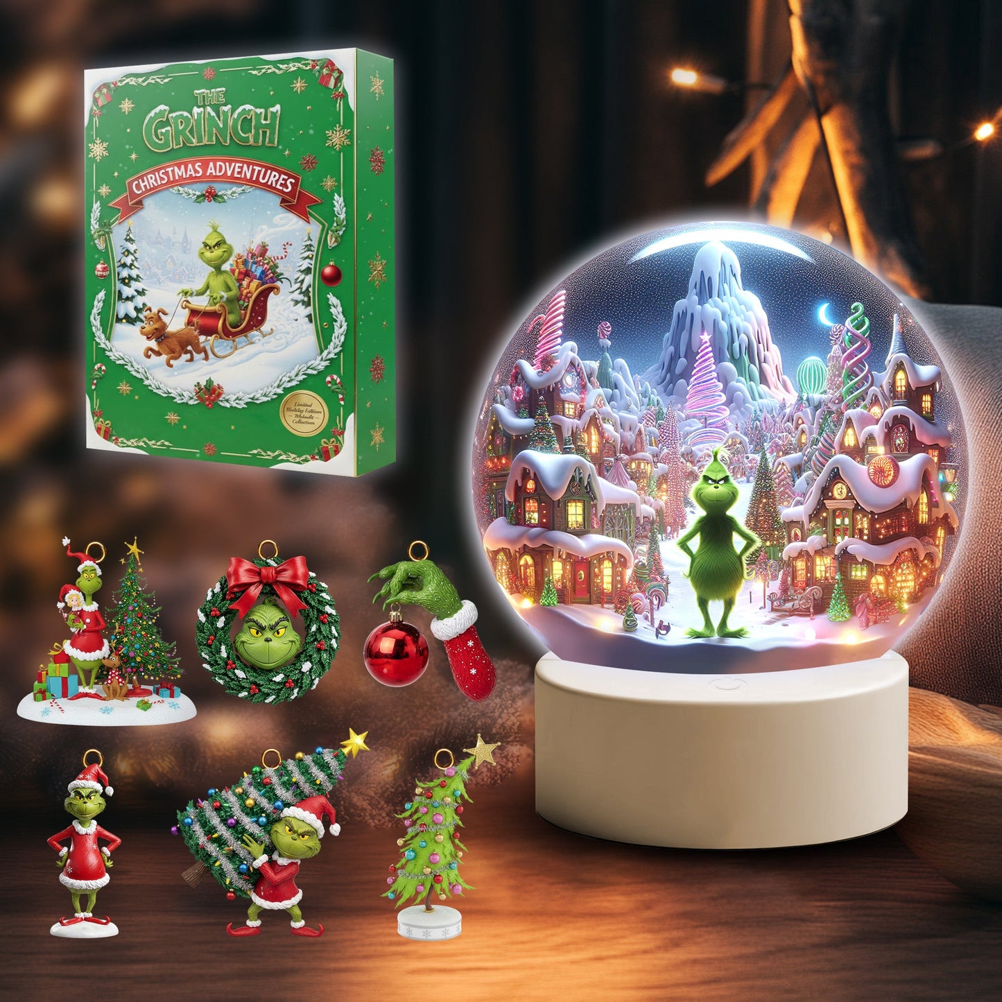 COMBO TGR CHRISTMAS SNOWBALL LED LIGHT WITH ORNAMENT TNSM