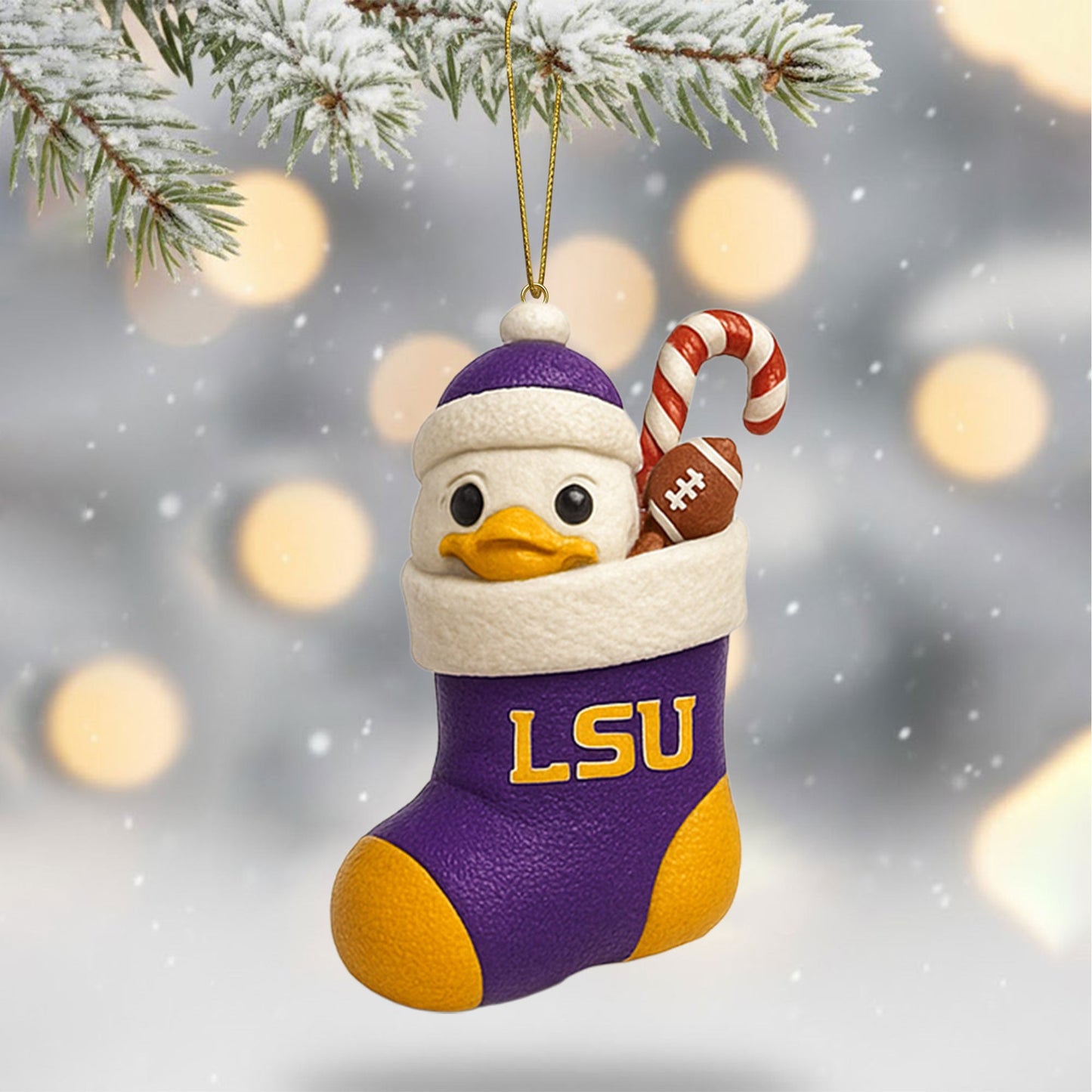 COMBO LSU CHRISTMAS TREE TOPPER WITH ORNAMENT DAT