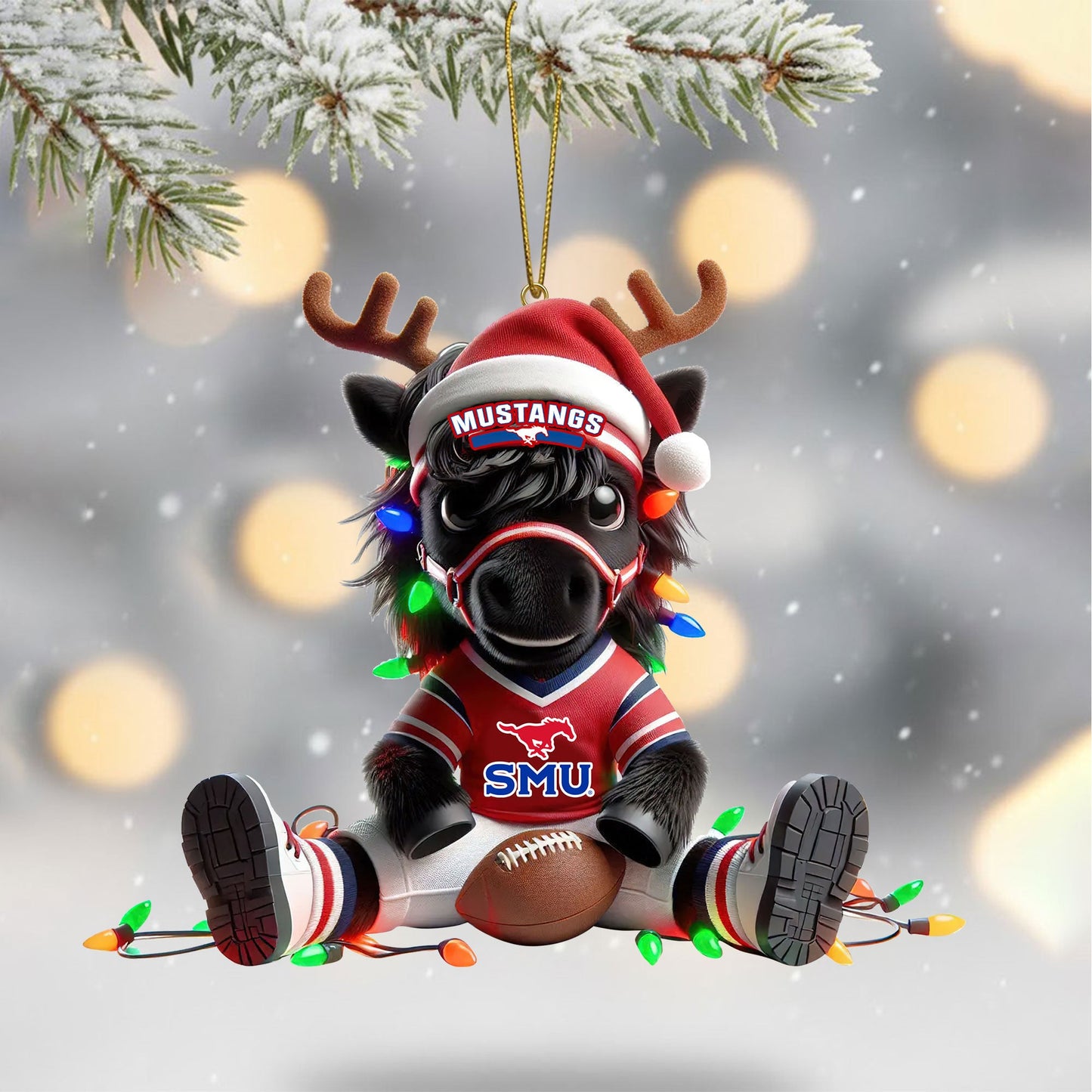 COMBO SMU CHRISTMAS TREE TOPPER WITH ORNAMENT DAT