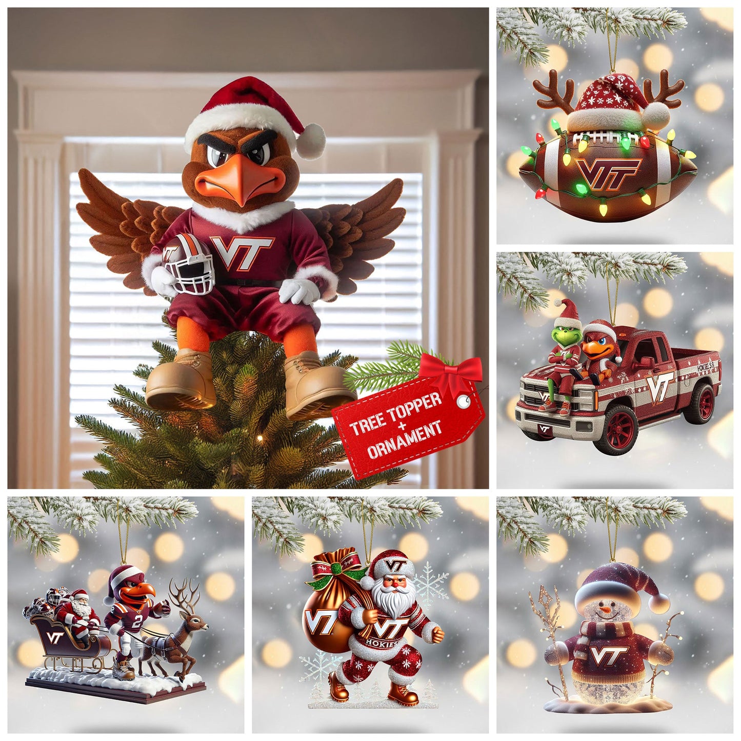 COMBO VTH CHRISTMAS TREE TOPPER WITH ORNAMENT DAT