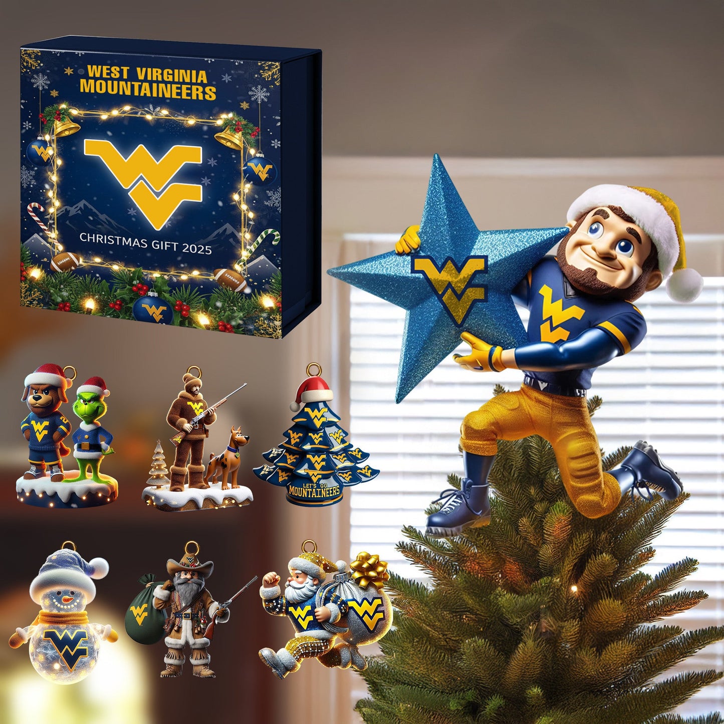 COMBO WVM CHRISTMAS TREE TOPPER WITH ORNAMENT DAT