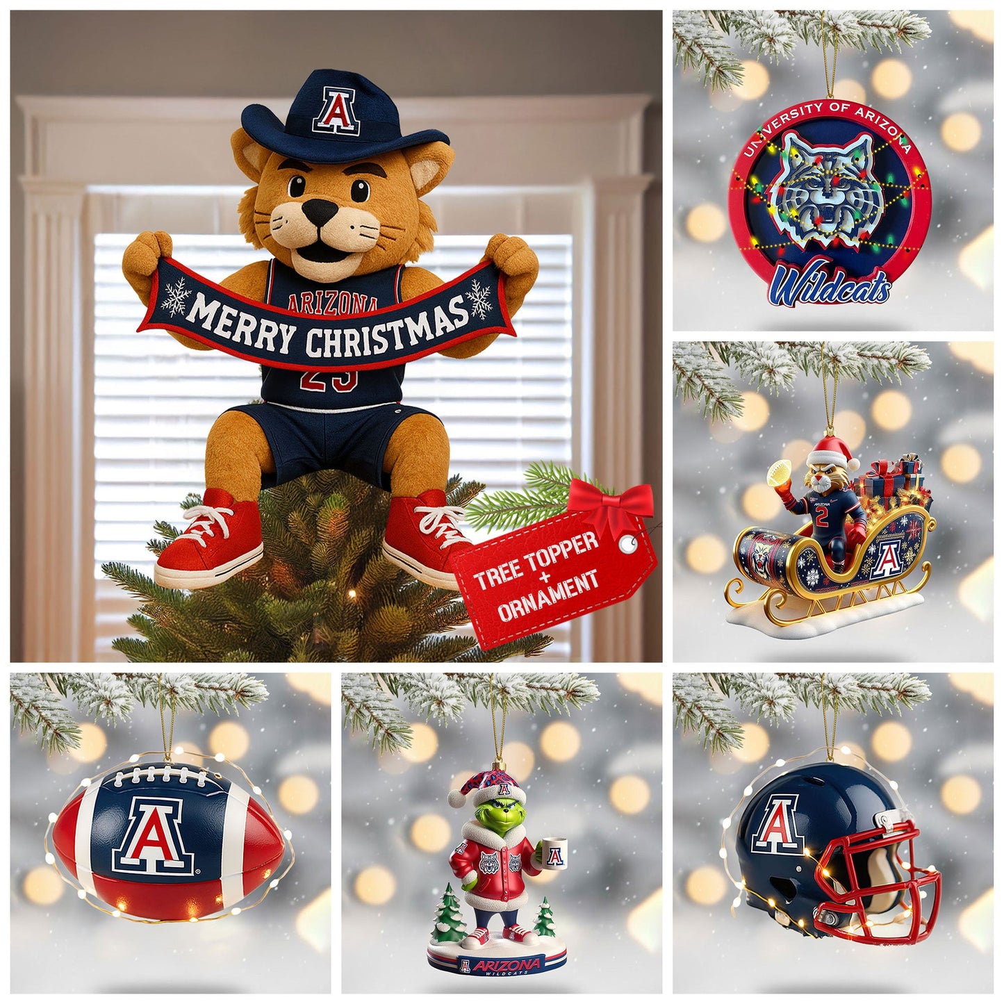 COMBO NMSM CHRISTMAS TREE TOPPER WITH ORNAMENT DAT