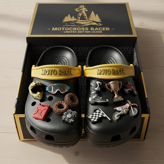 PREMIUM Motocross Racer CLOGS WITH CHARMS LNTH