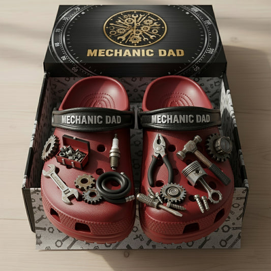 PREMIUM Mechanic Dad CLOGS WITH CHARMS LNTH