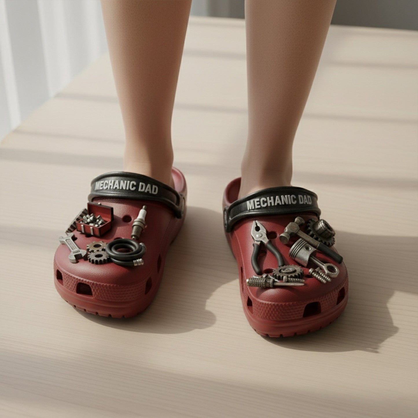 PREMIUM Mechanic Dad CLOGS WITH CHARMS LNTH