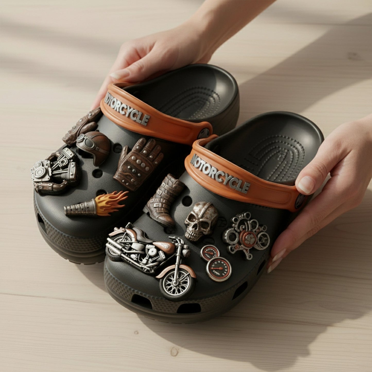 PREMIUM Motorcycle CLOGS WITH CHARMS LNTH
