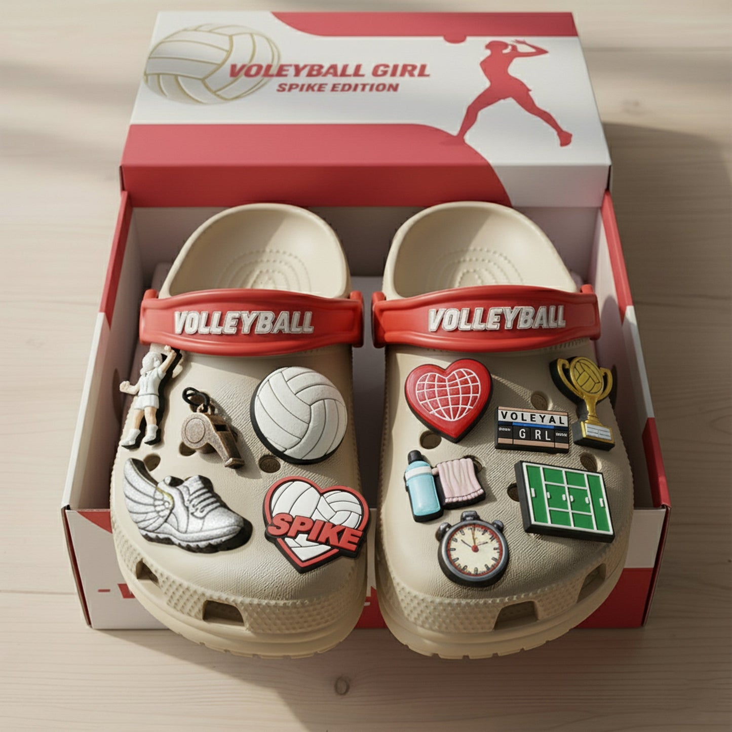 PREMIUM Volleyball Girl CLOGS WITH CHARMS LNTH