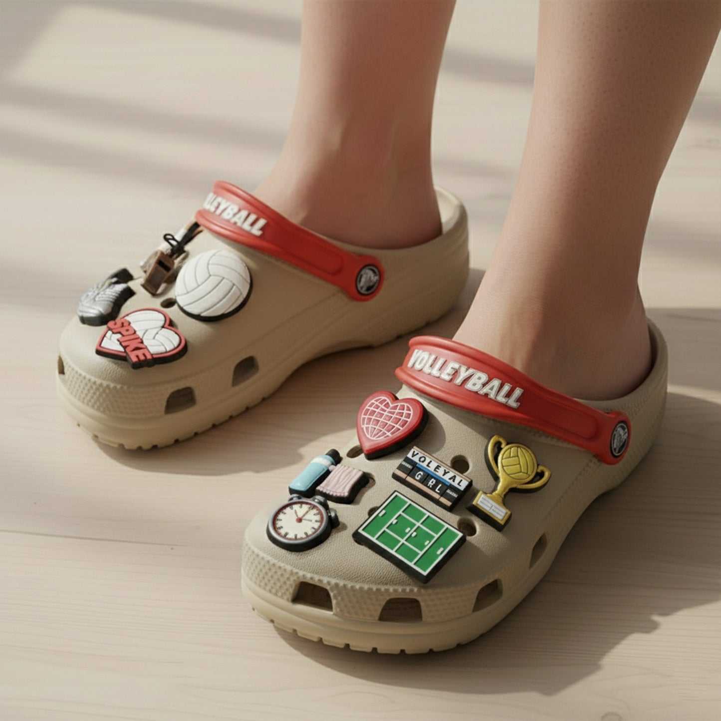 PREMIUM Volleyball Girl CLOGS WITH CHARMS LNTH