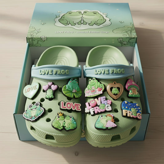 PREMIUM Love Frog CLOGS WITH CHARMS LNTH