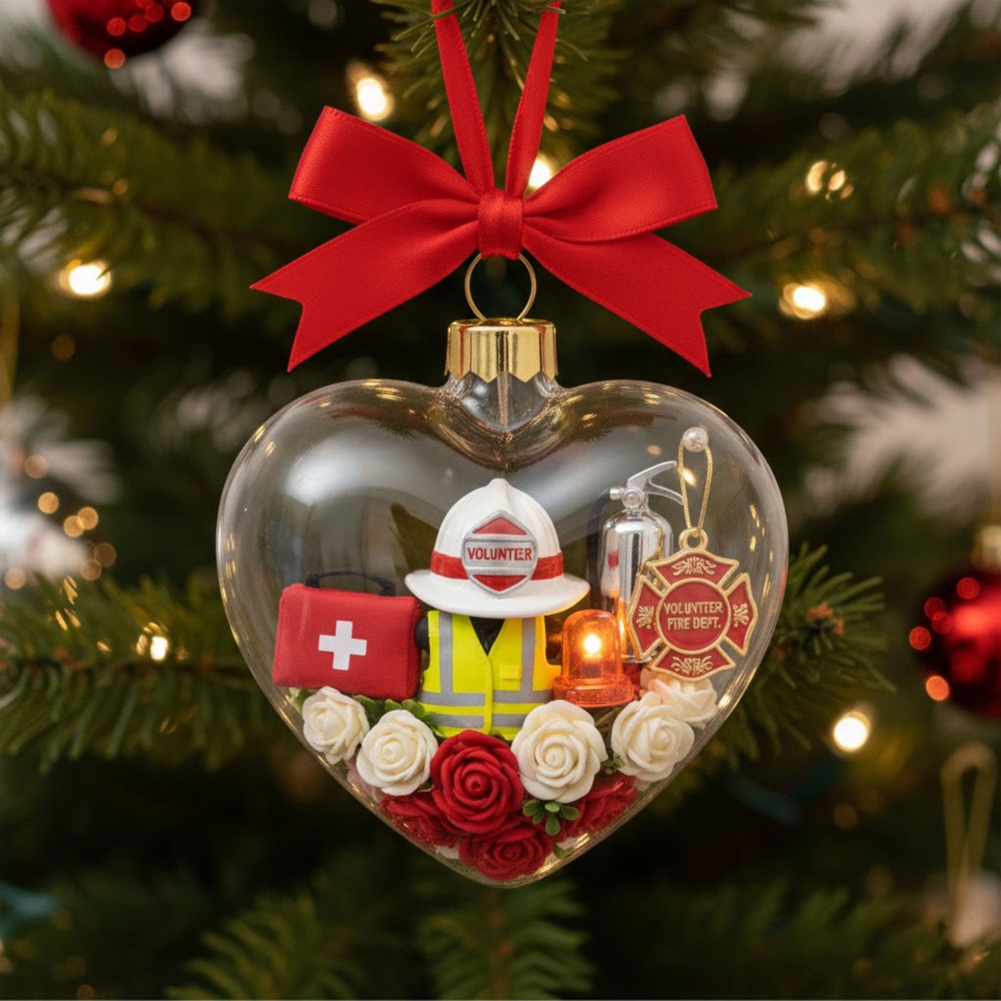 Firefighter Heart Ornament TNSM