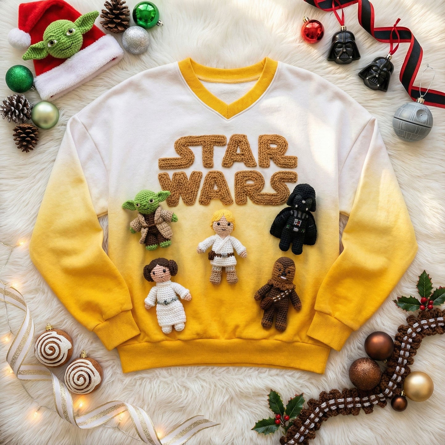STW V-Neck Crochet Sweatshirt HTTT
