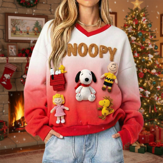 SNPY V-Neck Crochet Sweatshirt HTTT