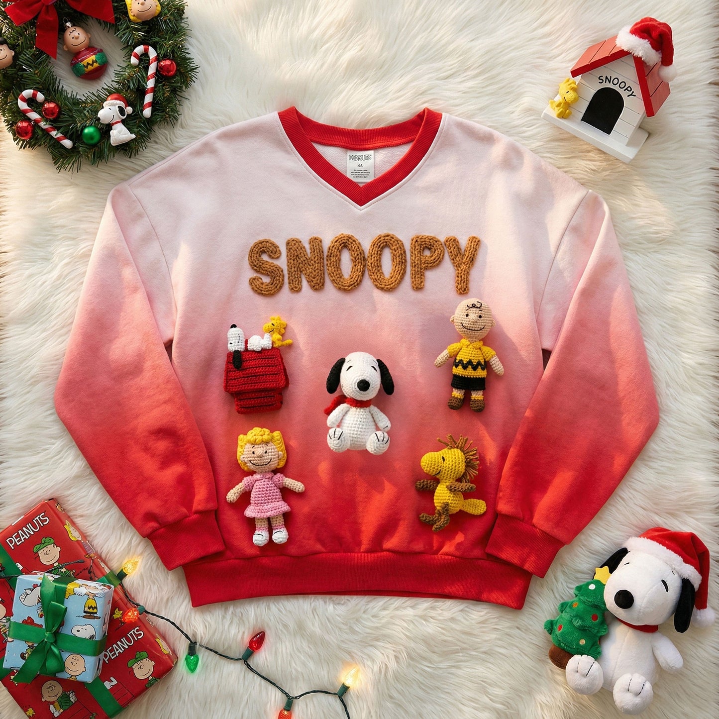 SNPY V-Neck Crochet Sweatshirt HTTT