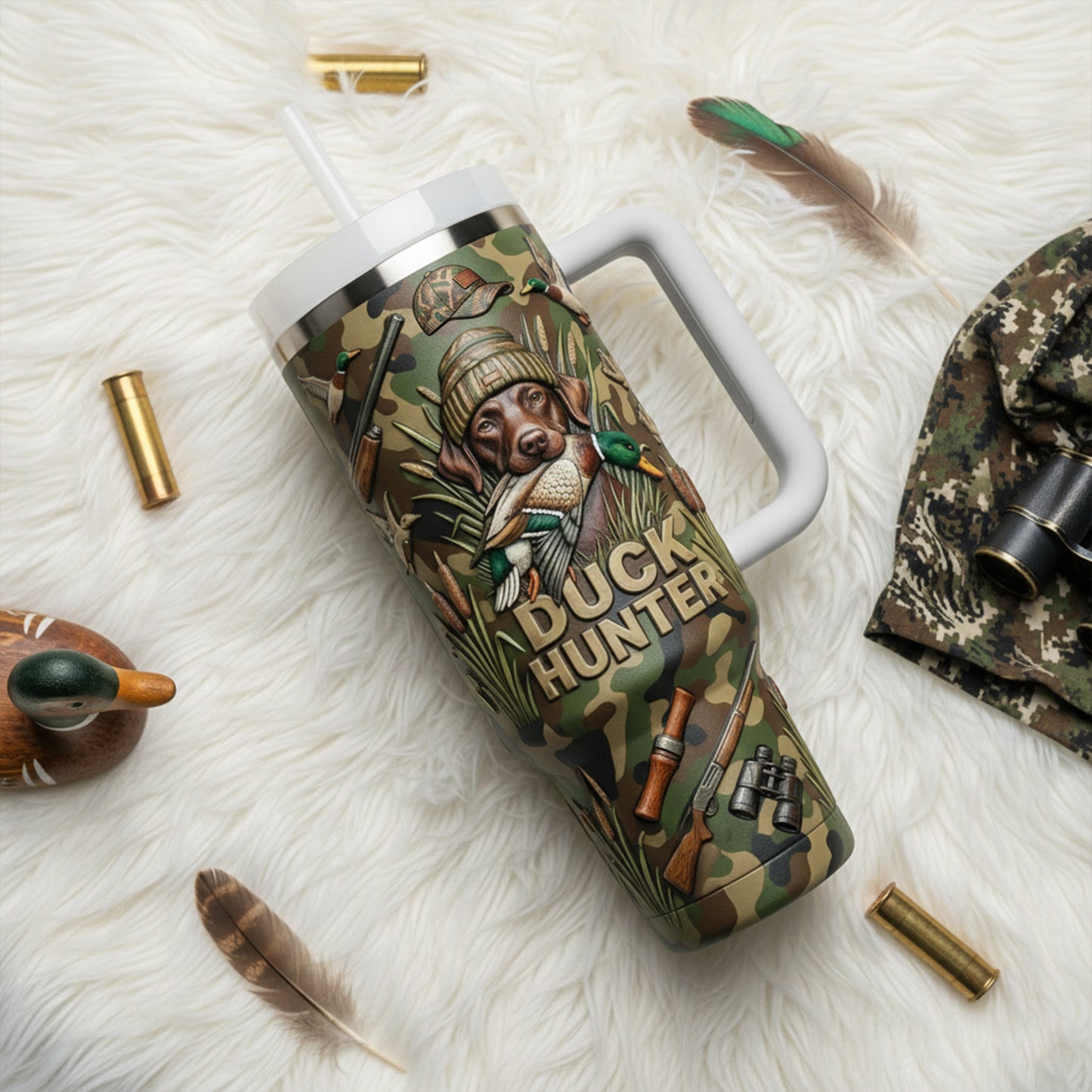 Duck Hunting 40oz Tumbler With Handle LNTH