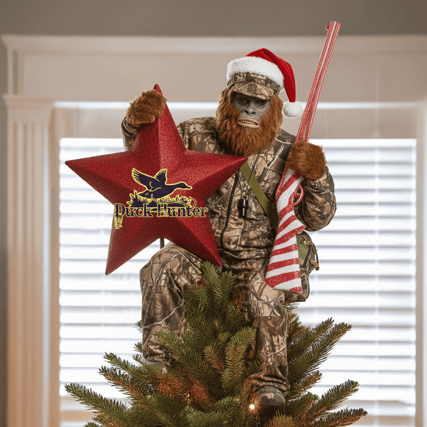 COMBO Duck Hunting CHRISTMAS TREE TOPPER WITH ORNAMENT LNTH