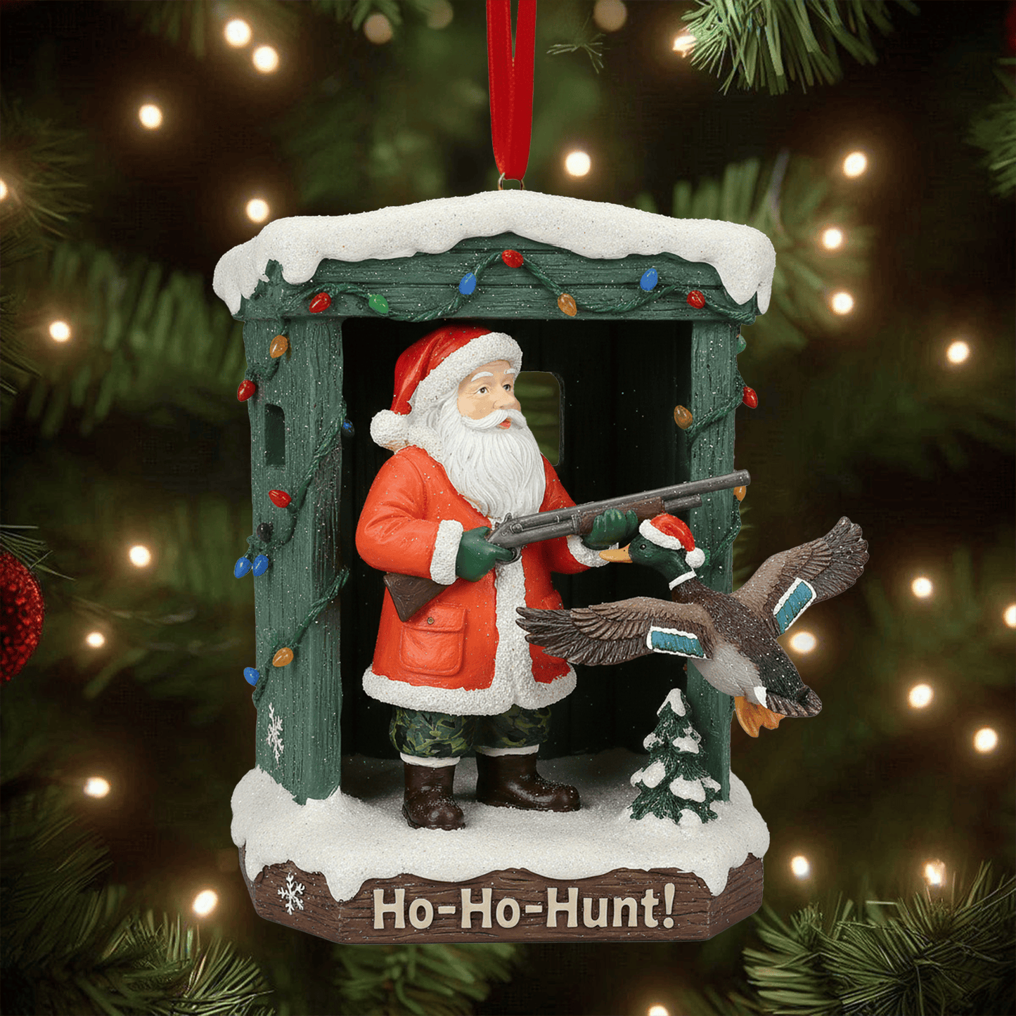 COMBO Duck Hunting CHRISTMAS TREE TOPPER WITH ORNAMENT LNTH