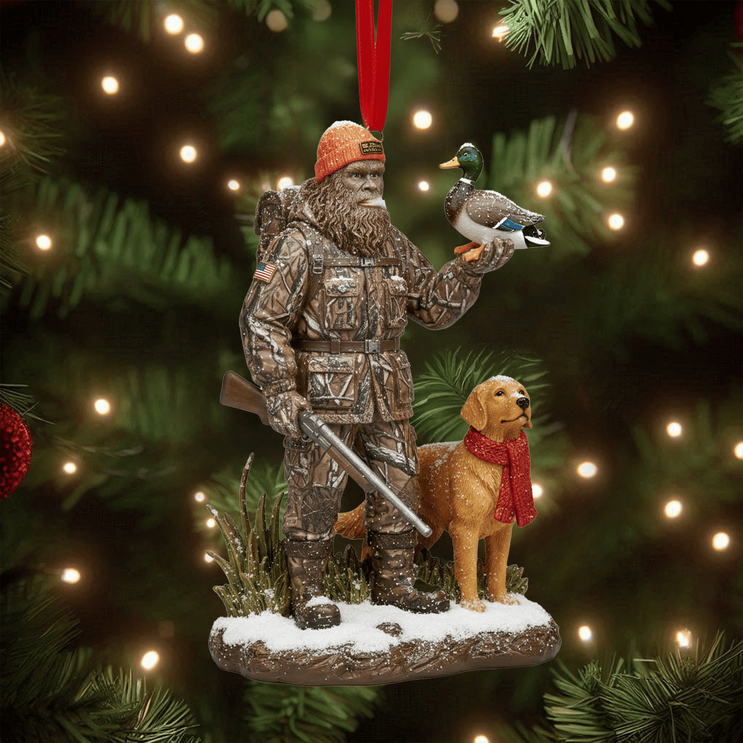 COMBO Duck Hunting CHRISTMAS TREE TOPPER WITH ORNAMENT LNTH