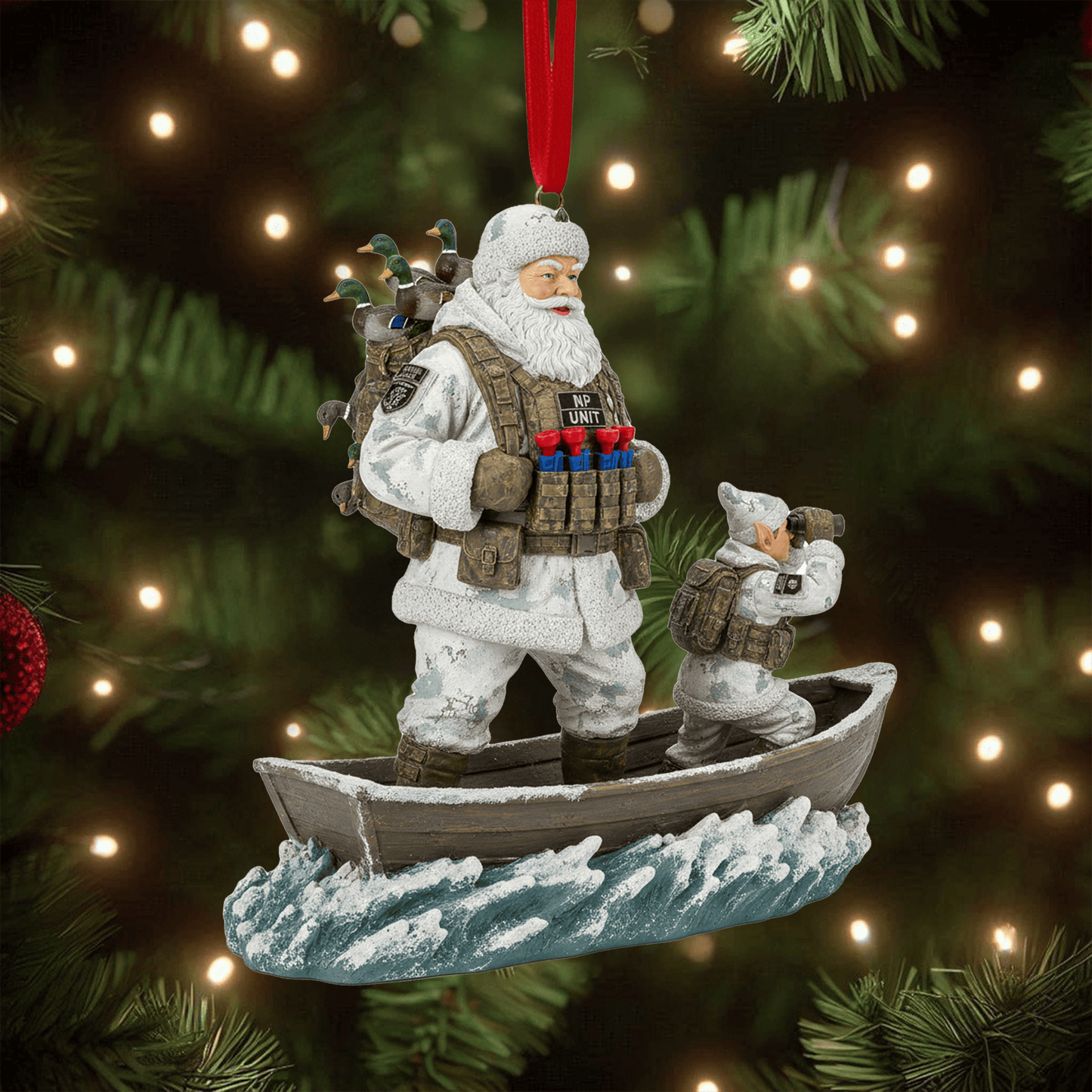 COMBO Duck Hunting CHRISTMAS TREE TOPPER WITH ORNAMENT LNTH